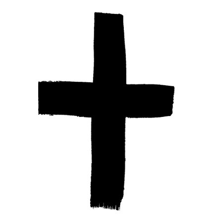 Black grunge cross on white backgroundのイラスト素材