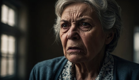 Portrait of a very angry older womanの素材