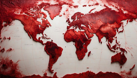 Map on white background with blood stainsの素材