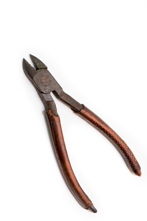 Wire cutters on a white background.の写真素材