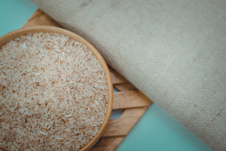 Asian white rice or uncooked white riceの写真素材