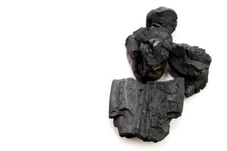 charcoal isolated on white backgroundの写真素材