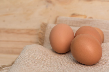 Egg on a burlap sack