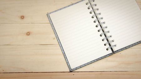 Empty notebook open on the table