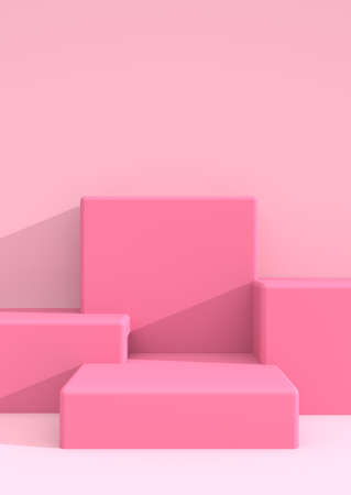 Gold color Podium on the floor.Abstract Platforms for product presentation, mock up  background.の写真素材