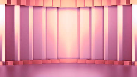 Pedestal for display, shelf beyond imagination, Platform for design,Blank product stand.3D renderingの写真素材