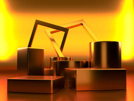 product presentation 3d rendering. for cosmetic product displayの写真素材