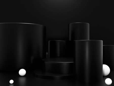 light pink and Golden podium and golden curtain with gold light on the stage 3D renderingの写真素材