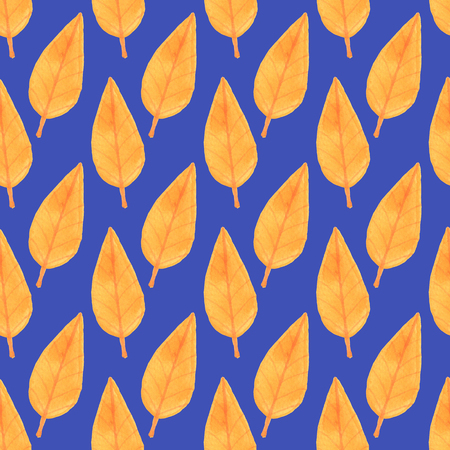 Watercolor seamless pattern. Autumn collection (hand painting leaves)の写真素材