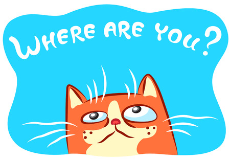Lonely cat vector illustrationのイラスト素材