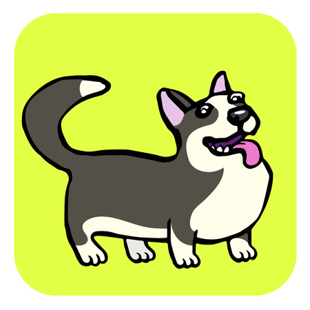 Corgi dog vector illustration. Funny cartoon fur character.のイラスト素材