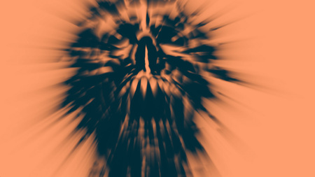 Angry screaming ghoul head. Illustration in genre of horror. Scary fictional nightmare character face.の写真素材