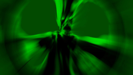 Green frightening demon stands in a ray of light. 3D illustration in genre of horror. Scary grim reaper character.の写真素材