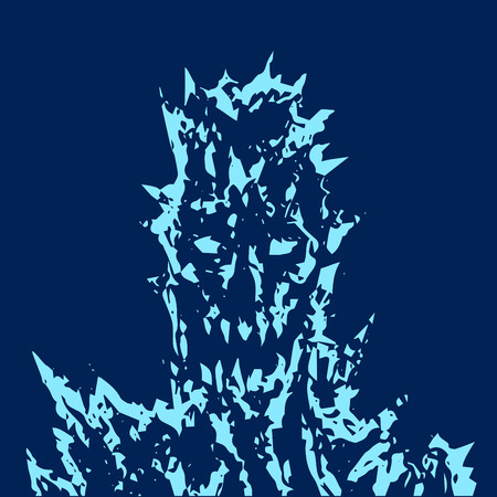 Satanic monster face with sharp thorns. Vector illustration. Genre of horror.のイラスト素材