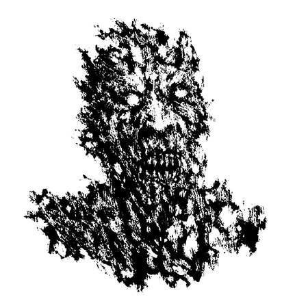 Angry demon concept. Genre of horror. Vector illustration.のイラスト素材