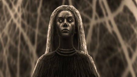 Black shaman woman. Fantasy illustration.