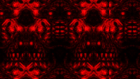 Scary zombie face pattern on black background. Illustration in horror genre. Abstraction monster...