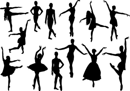 Ballet silhouetteのイラスト素材