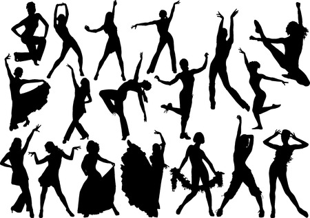 Dance silhouetteのイラスト素材