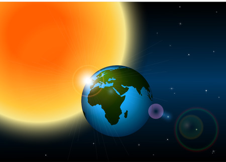 Earth and sunのイラスト素材