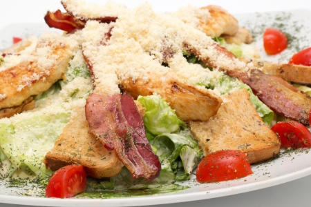 Meat salad on the plateの写真素材