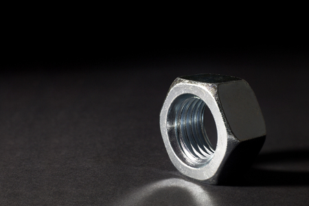 Macro Shot Of Nut Isolated On Black Backgroundの写真素材