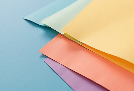 Blank sticky note on colorful background, copy space for your textの写真素材