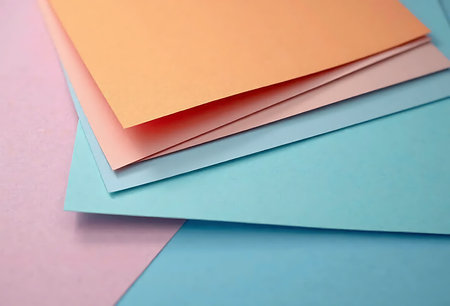 Blank sticky note on colorful background, copy space for your textの写真素材