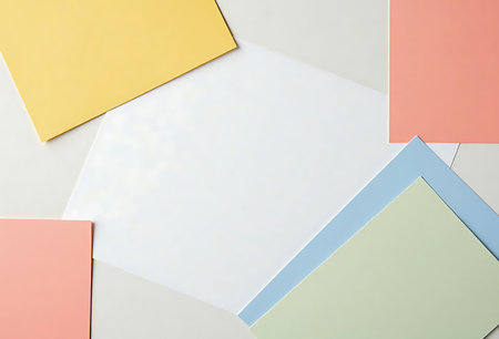 Colored paper background with copy space for text or image. Top view.