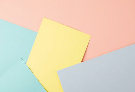 Colorful paper background with copy space for text or image. Flat lay.の写真素材