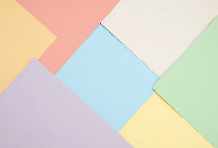 Colorful pastel paper background. Minimal flat lay design.の写真素材