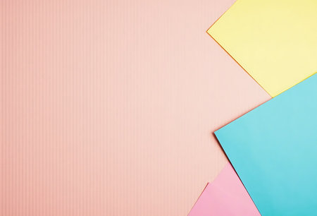 Colorful paper background with copy space for text or image. Flat lay.