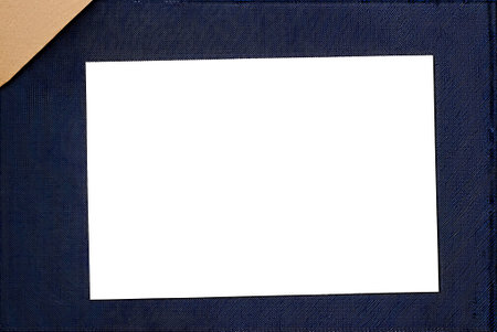 Jeans frame with white paper card for your text or image.