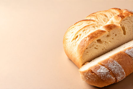 loaf of bread on a white background, close-up.