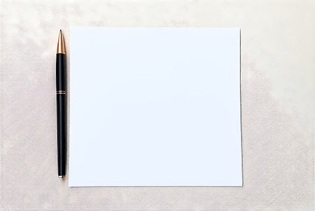 Blank paper and pen on white background with copy space for your text