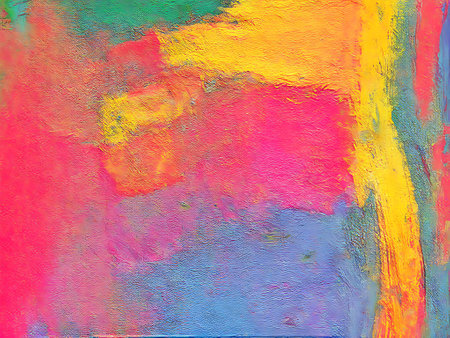 abstract multicolored background with spots of paint and brush strokesの写真素材