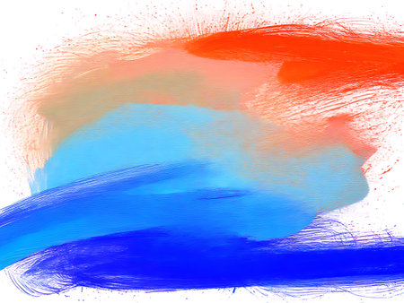 Abstract watercolor painted background. Colorful brush strokes on white paper.の写真素材