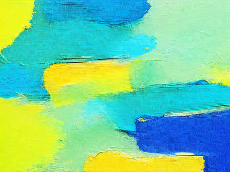 abstract background - blue, yellow and green paint on the wall