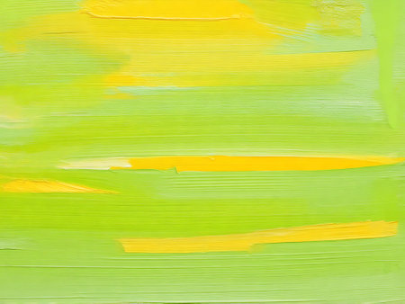 abstract yellow and green brush strokes on a white background, textureの写真素材