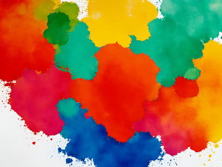 Abstract watercolor background. Red, yellow, green and blue colors.の写真素材