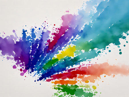 Abstract colorful watercolor paint splashes on white background. Vector illustration.