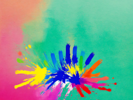 Abstract watercolor background with colorful spots. Hand-drawn illustration.