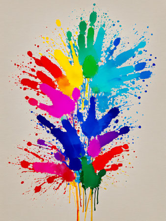 Abstract watercolor background with colorful spots. Hand-drawn illustration.