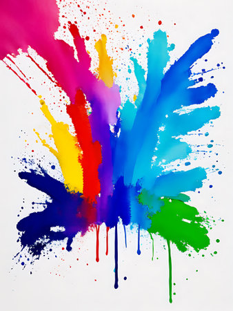 Abstract watercolor background with colorful spots. Hand-drawn illustration.