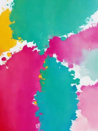 Abstract watercolor background with colorful spots. Hand-drawn illustration.の写真素材