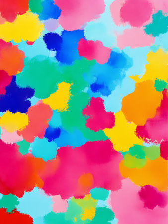 Abstract watercolor background with colorful spots. Hand-drawn illustration.の写真素材