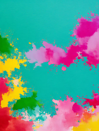 Abstract watercolor background with colorful spots. Hand-drawn illustration.
