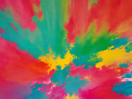 Abstract watercolor background with colorful spots. Hand-drawn illustration.の写真素材