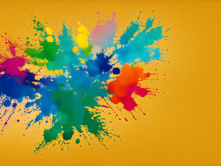 Abstract watercolor background with colorful spots. Hand-drawn illustration.