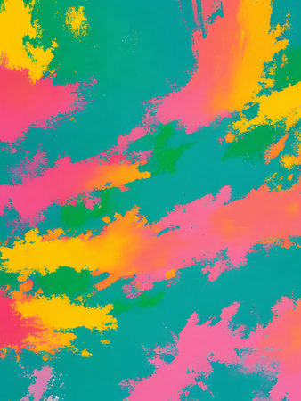 Abstract background with multi-colored paint splatter